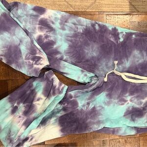 She + Sky Purple and Teal Tie-Dye Joggers